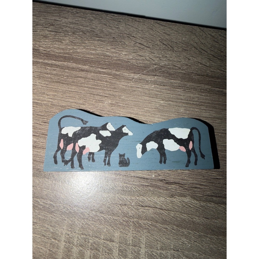 The Cats Meow Village Cows Accessory Retired Wooden Shelf Sitter Farmhouse Decor
